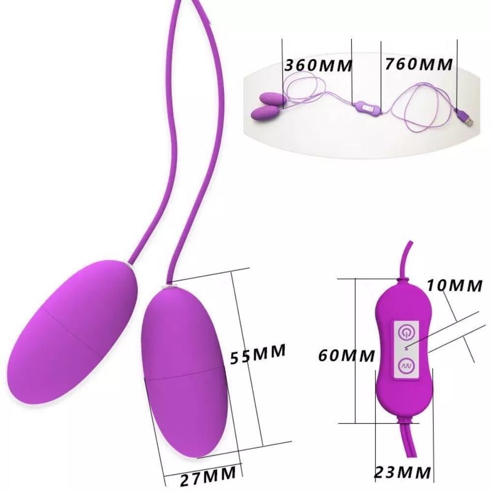 Bright Double Vibrating Eggs Usb Giri Li Kegel Egzersiz Vajina Anal